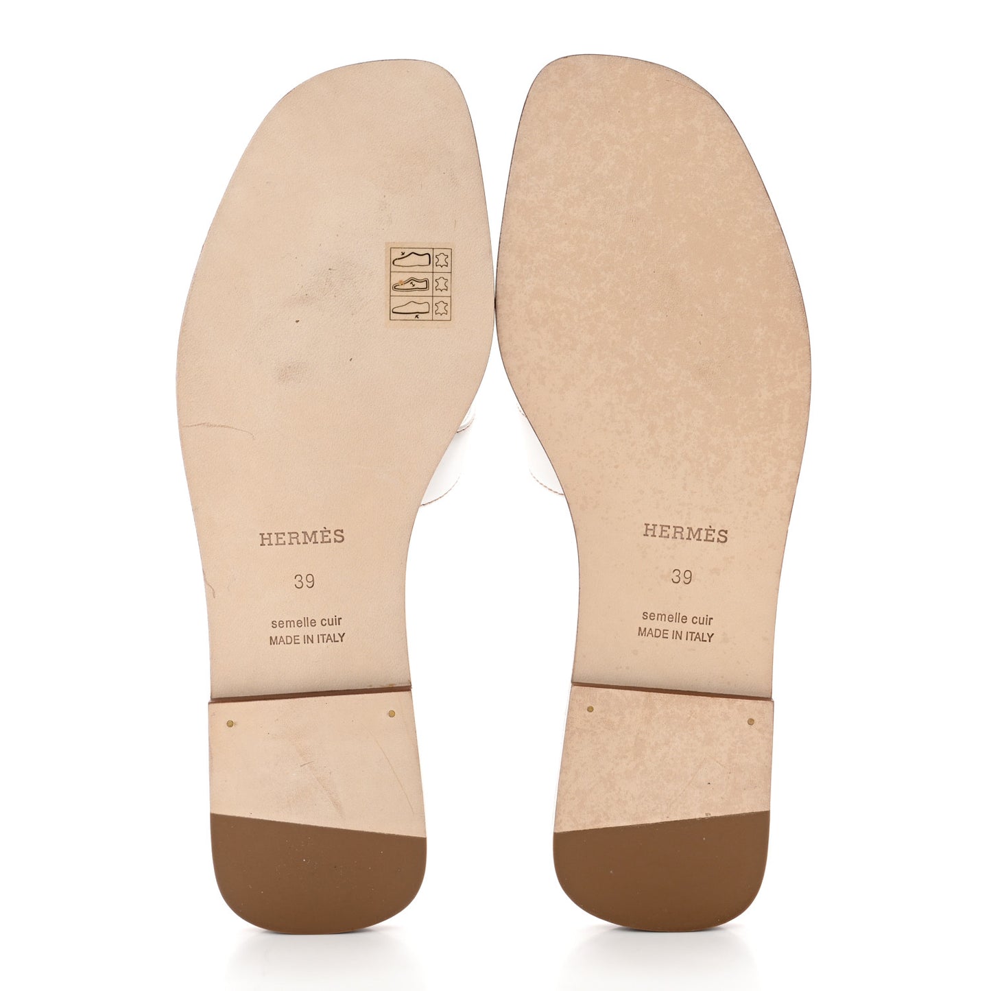 Box Calfskin Oran Sandals 39 White