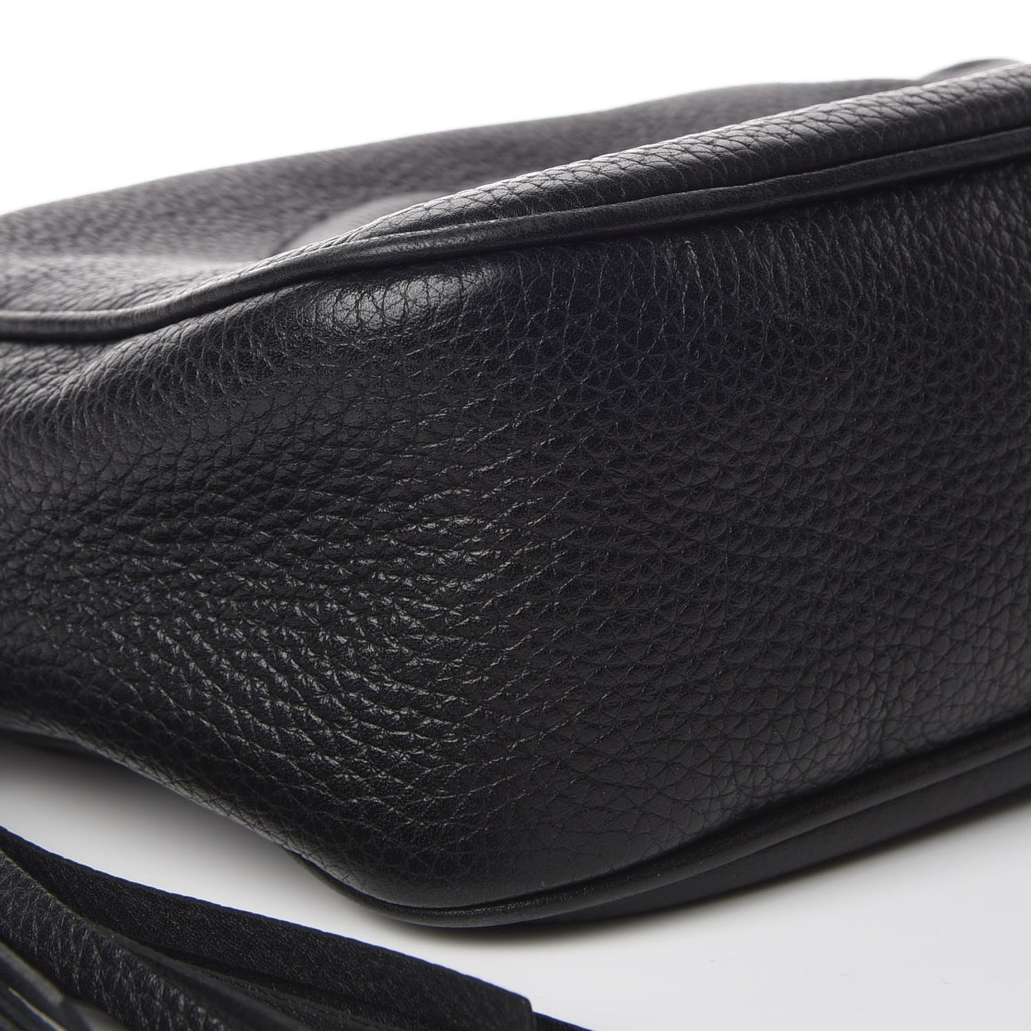 Pebbled Calfskin Small Soho Disco Bag Black