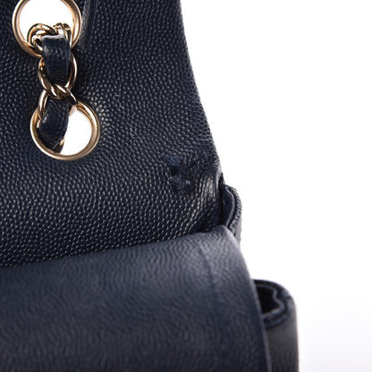 Chanel Caviar Quilted Medium Double Flap Navy 3 of 12