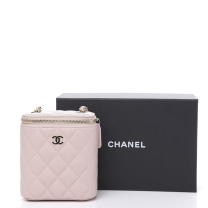 Chanel Caviar Quilted Small Vertical Coco Beauty Vanity Case With Chain Light Pink 10 of 10