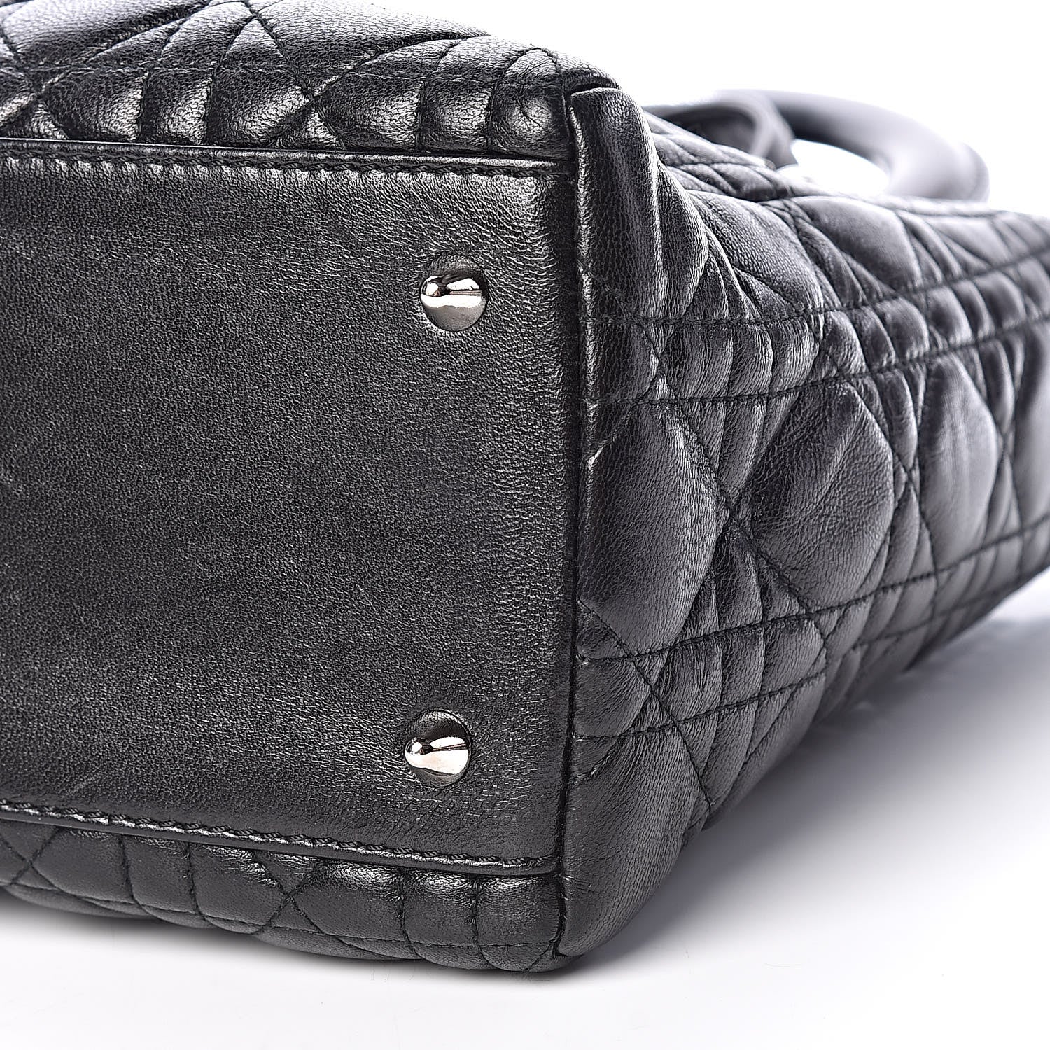 Christian Dior Lambskin Cannage Medium Lady Dior Black 9 of 9