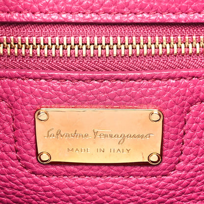 Salvatore Ferragamo Calfskin Double Handle Medium Amy Tote Sangria Pamplona 6 of 11