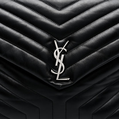 Saint Laurent Calfskin Y Quilted Monogram Large Loulou Chain Satchel Black 7 of 10