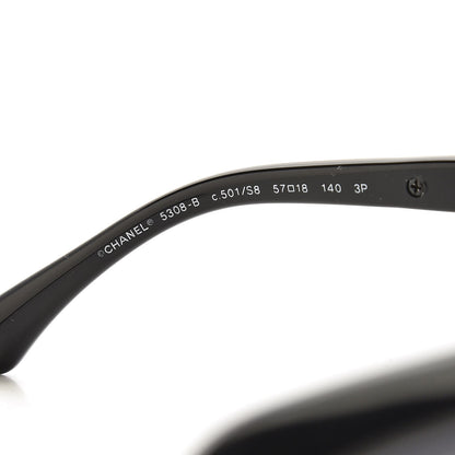 Chanel Crystal Baguette Polarized Square Sunglasses 5308-B Black 15 of 18