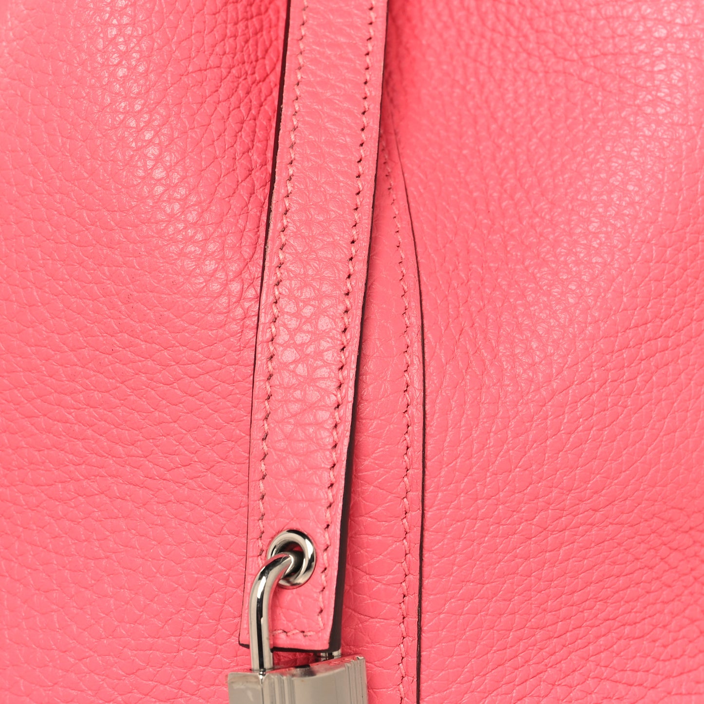 Taurillon Clemence Swift  Eclat Picotin Lock 18 PM  Rose Azalee Terre Battue