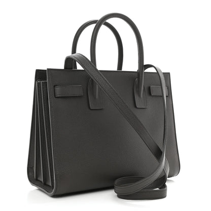 Saint Laurent Grained Calfskin Baby Sac De Jour Coal 3 of 10