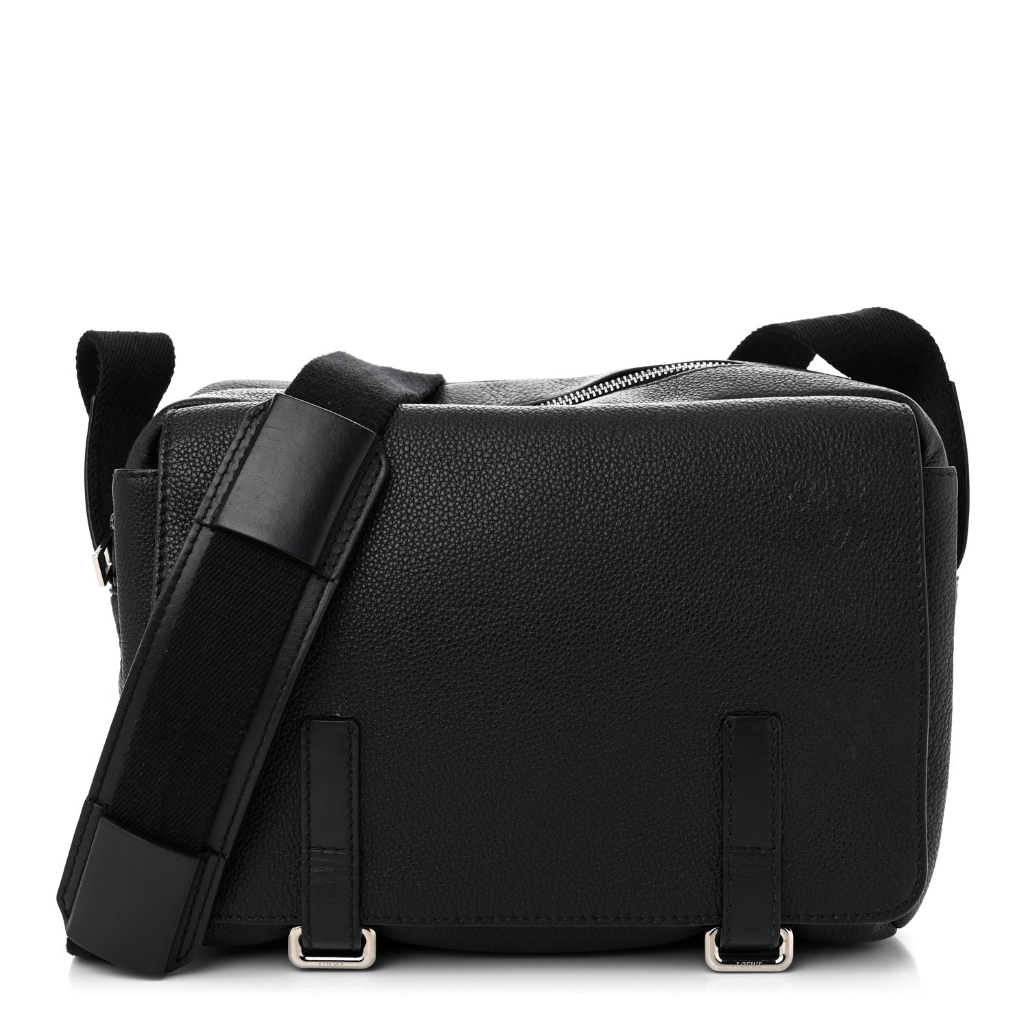 Loewe Soft Grained Calfskin Military Messenger Bag Black 1 of 11