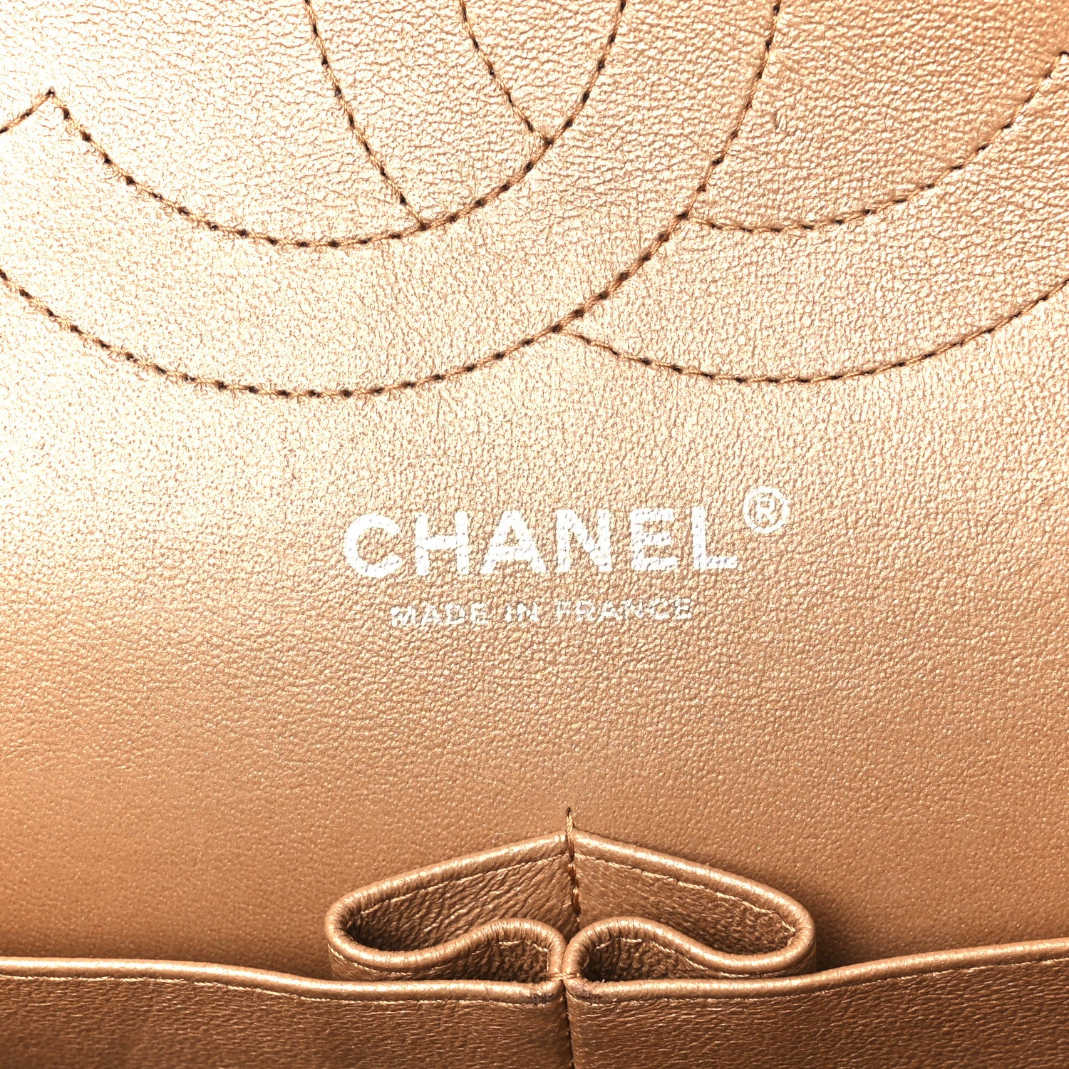Chanel Metallic Caviar Quilted Jumbo Double Flap Copper 7 of 13