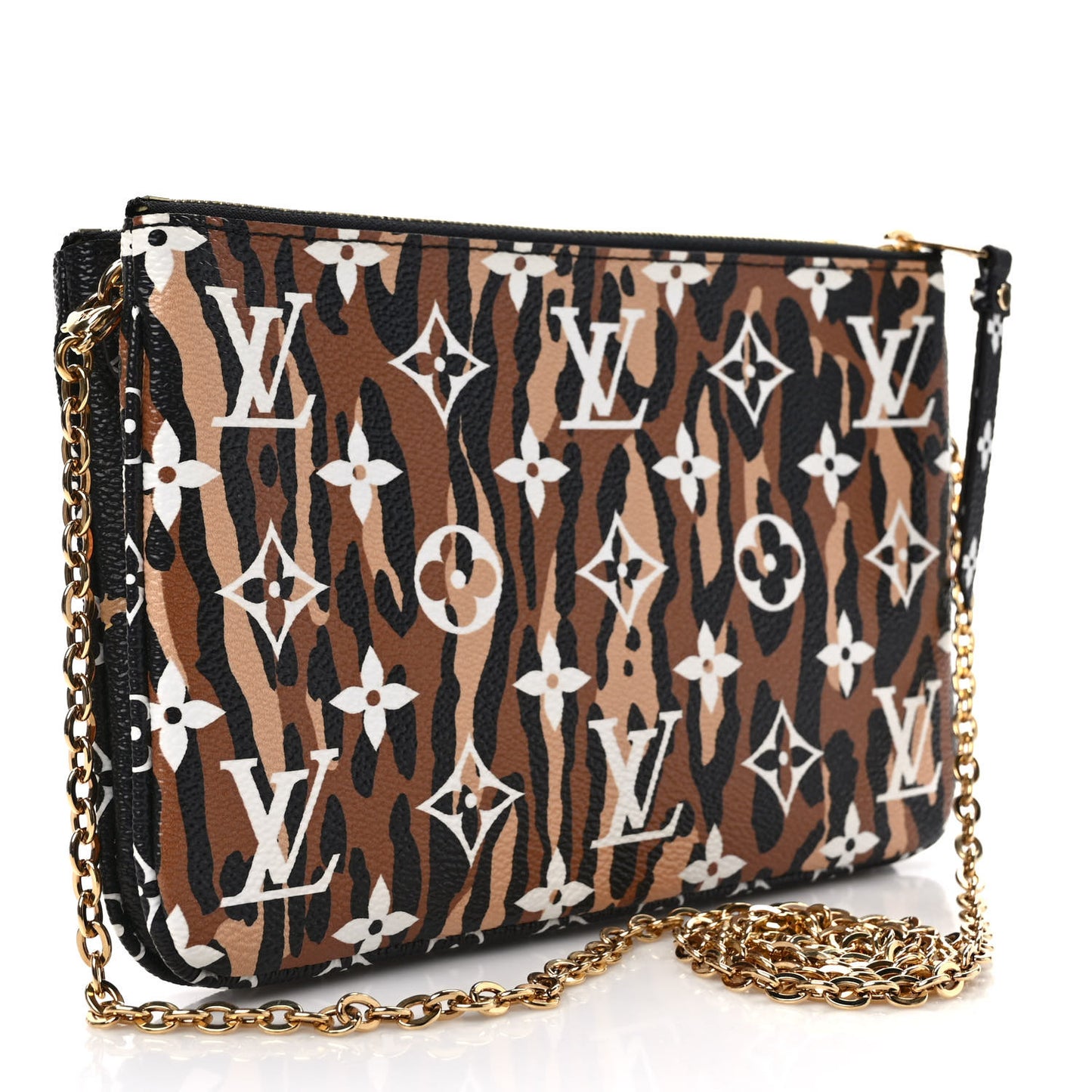 Monogram Giant Jungle Pochette Double Zip Black