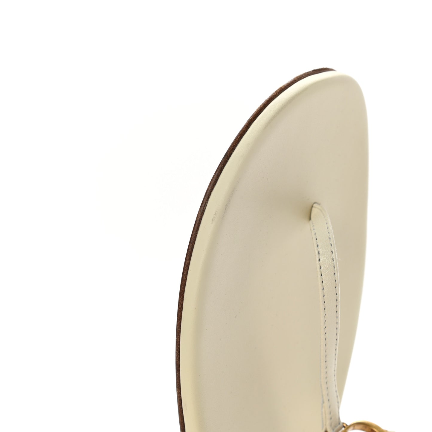 Lambskin Signature T-Strap Sandals 36 Off White