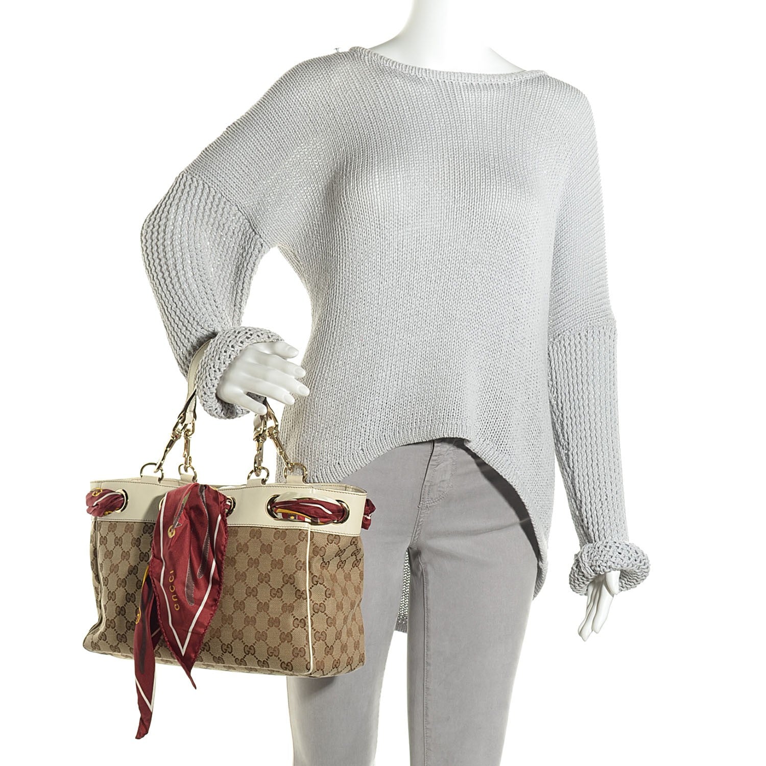 Gucci Monogram Positano Medium Tote Off White 2 of 9