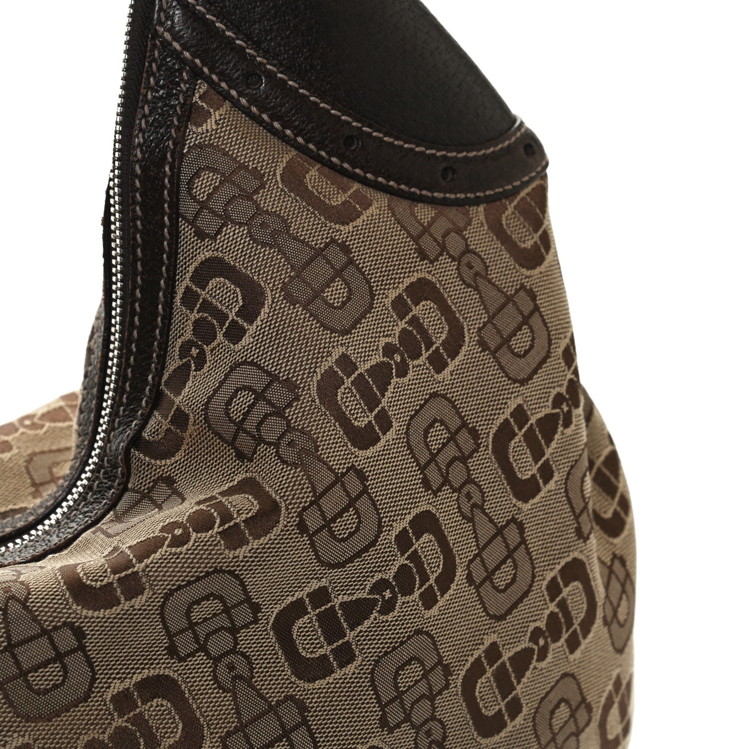 Gucci Canvas Horsebit Glam Hobo Dark Brown 19 of 27