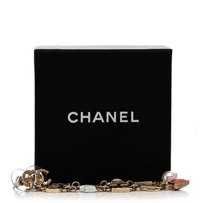 Chanel Enamel Pearl CC Cha-Nel Drop Earrings Gold 5 of 5