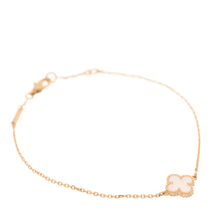 Van Cleef & Arpels 18K Yellow Gold Mother of Pearl Sweet Alhambra Bracelet 1 of 5
