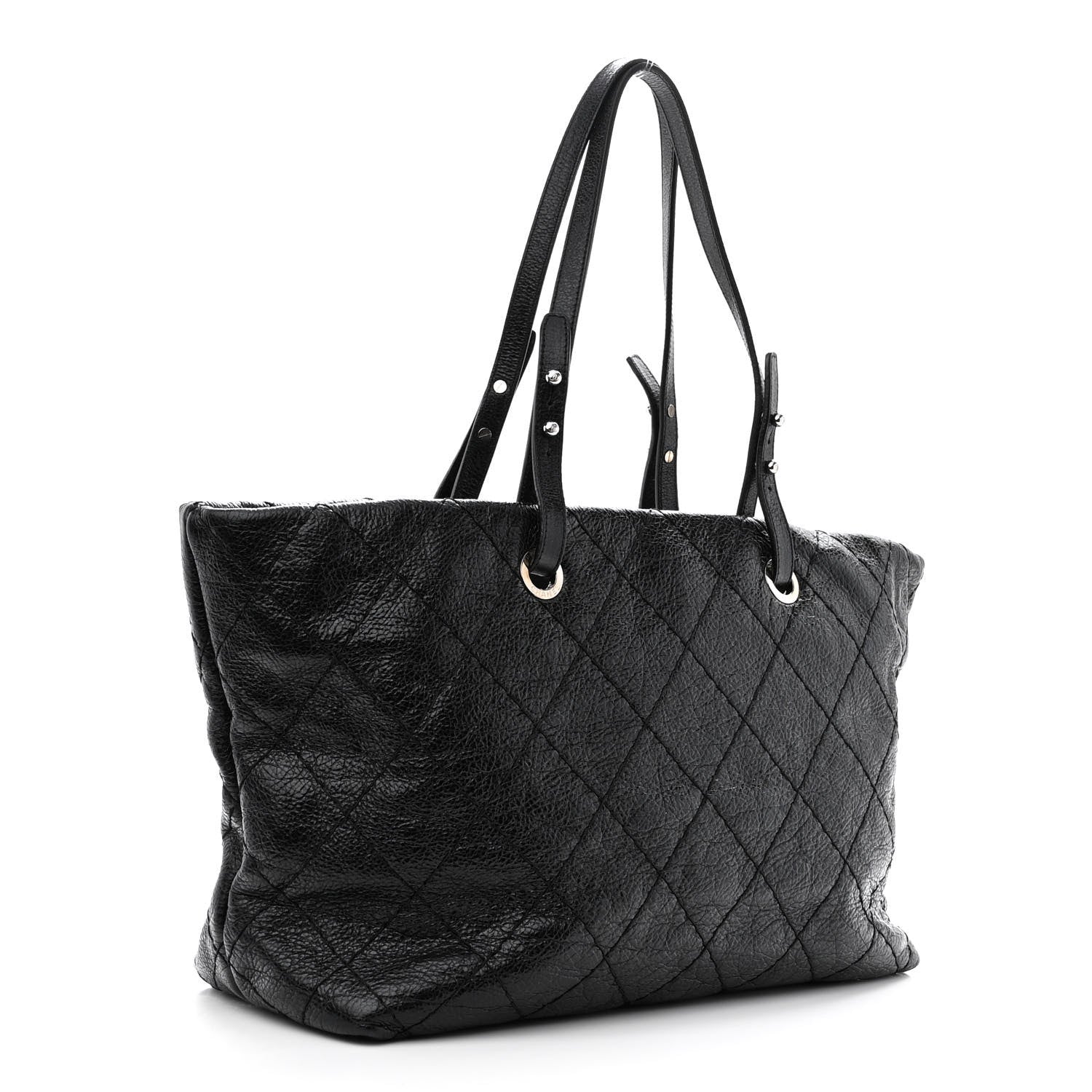 Chanel Glazed Calfskin Large On The Road Tote Black 3 of 12