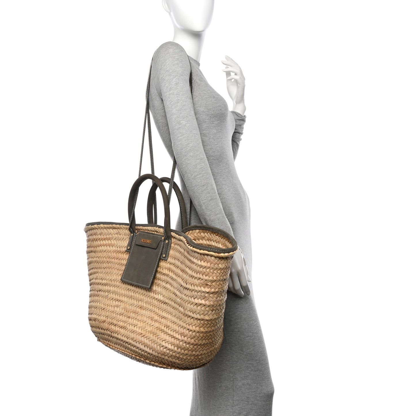 Raffia Le Grand Panier Soli Grey