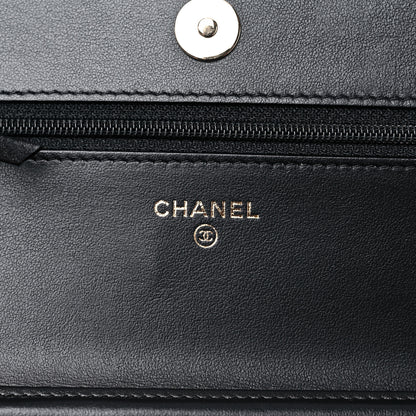 Chanel Caviar Quilted CC Filigree Wallet On Chain WOC Black 6 of 11