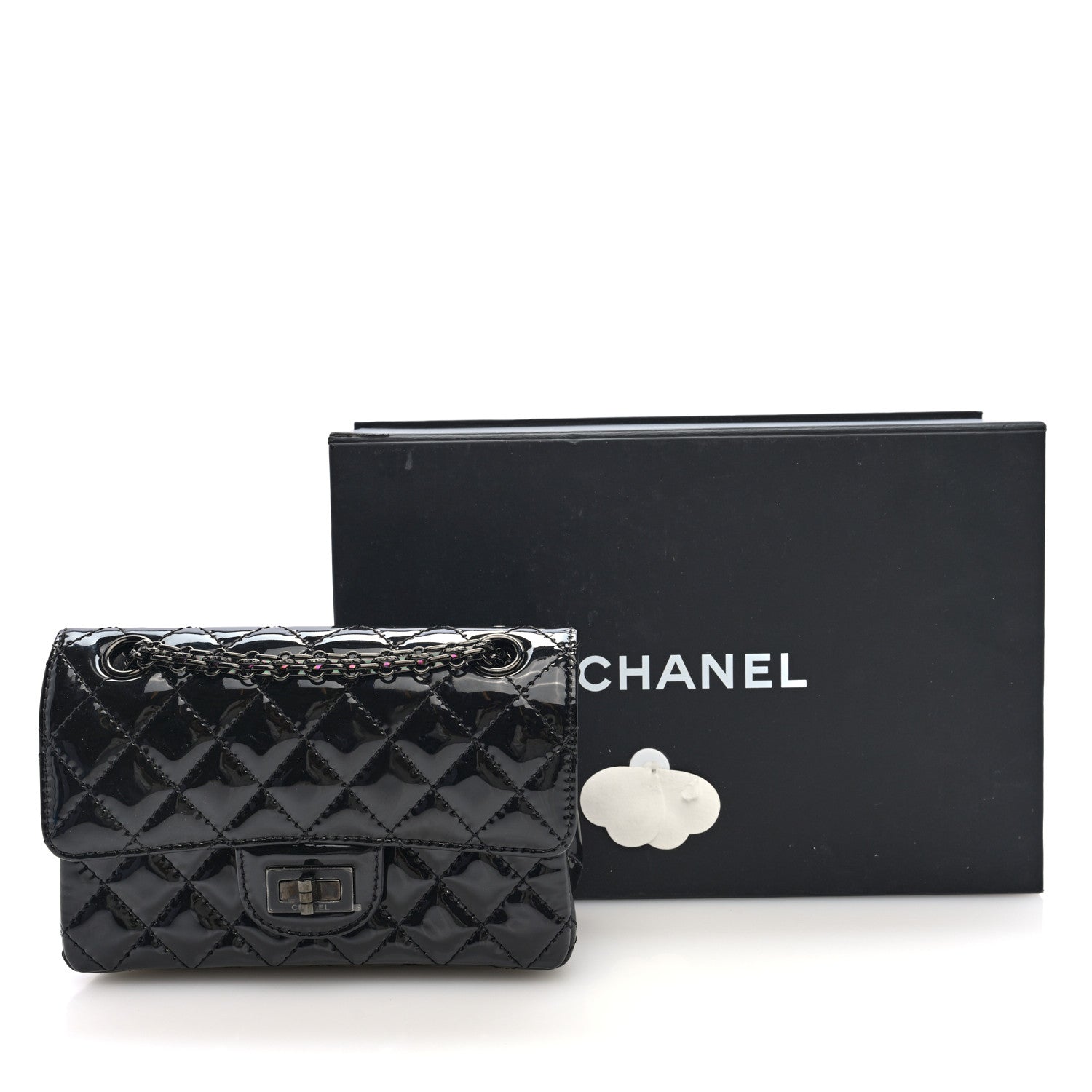 Chanel Patent Calfskin Quilted 2.55 Reissue Mini Flap So Black 11 of 11