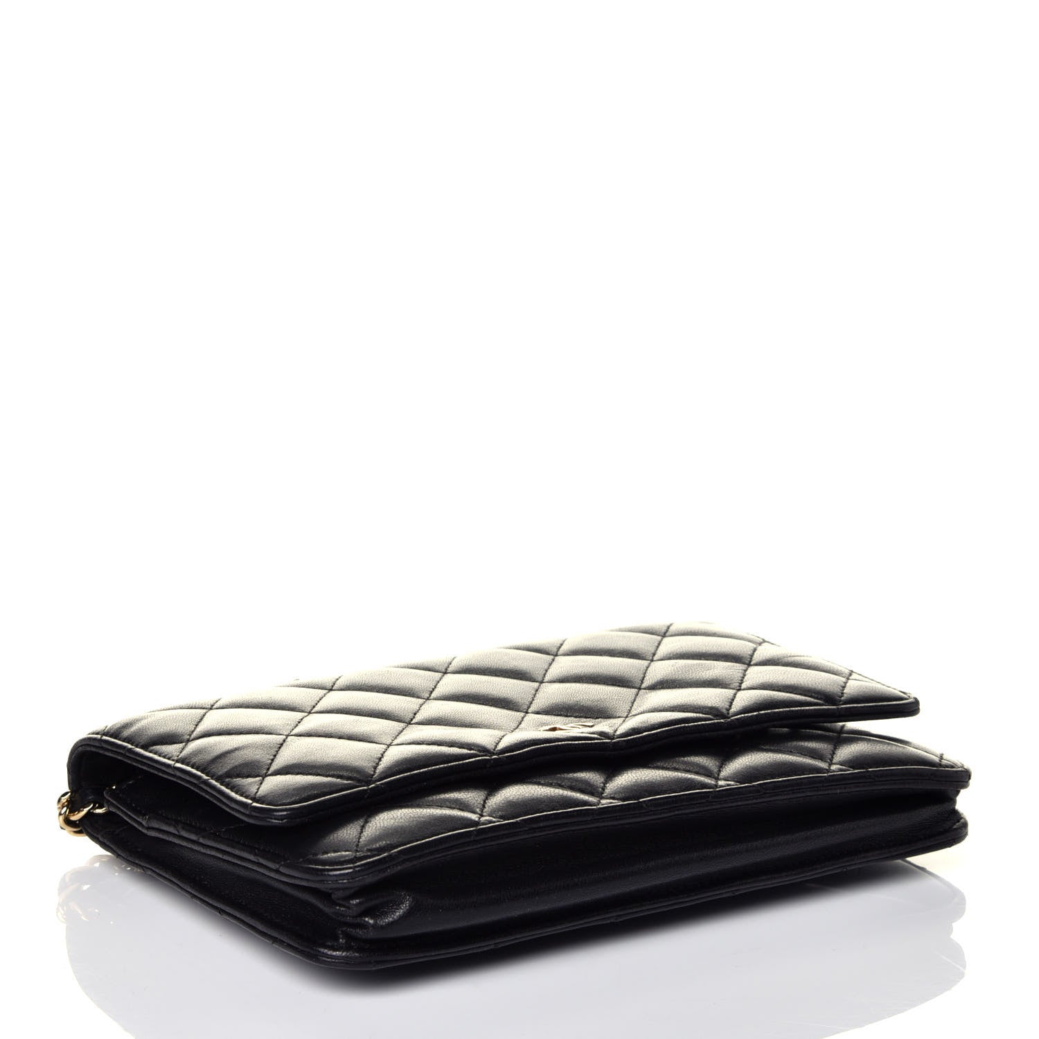 Chanel Lambskin Quilted Wallet On Chain WOC Black 4 of 9