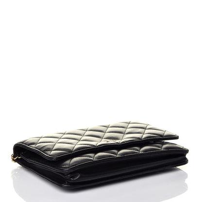 Chanel Lambskin Quilted Wallet On Chain WOC Black 4 of 9