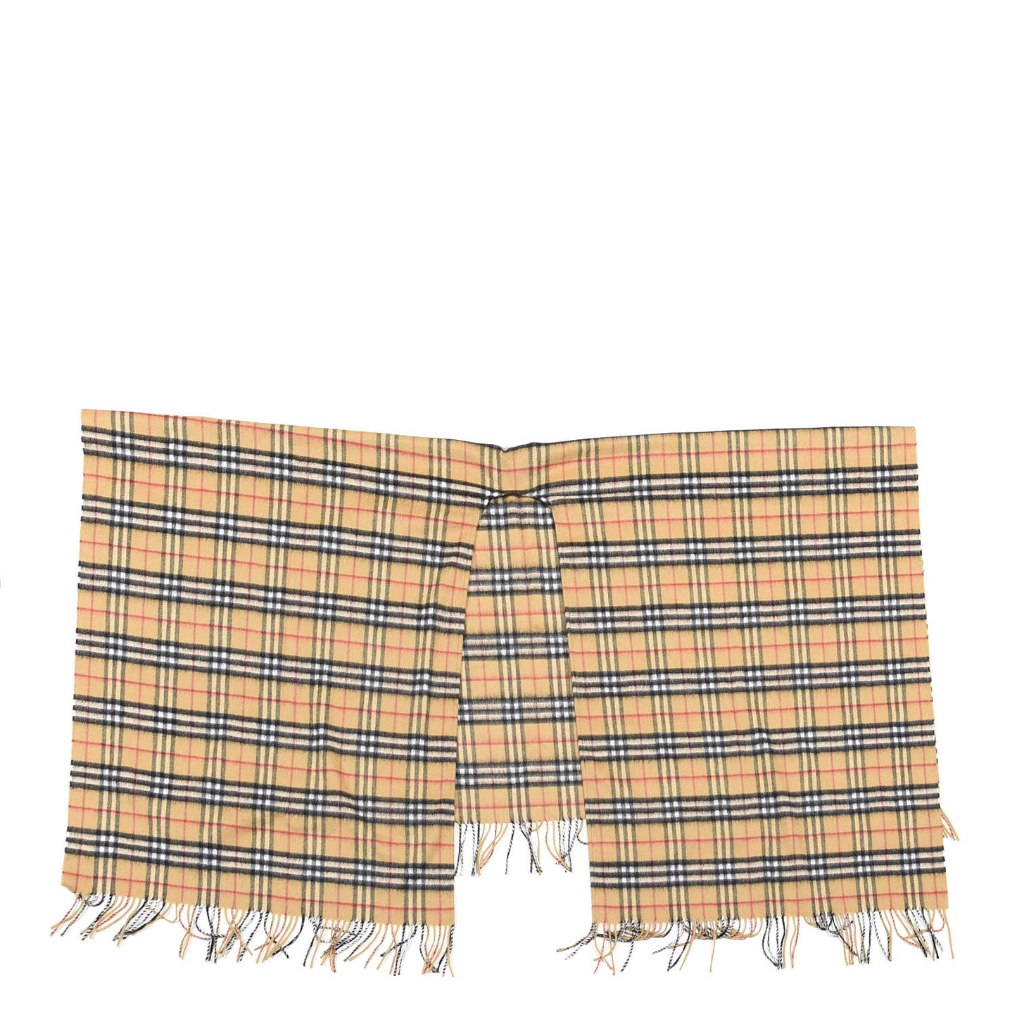 Cashmere Vintage Check Cape Scarf Antique Yellow