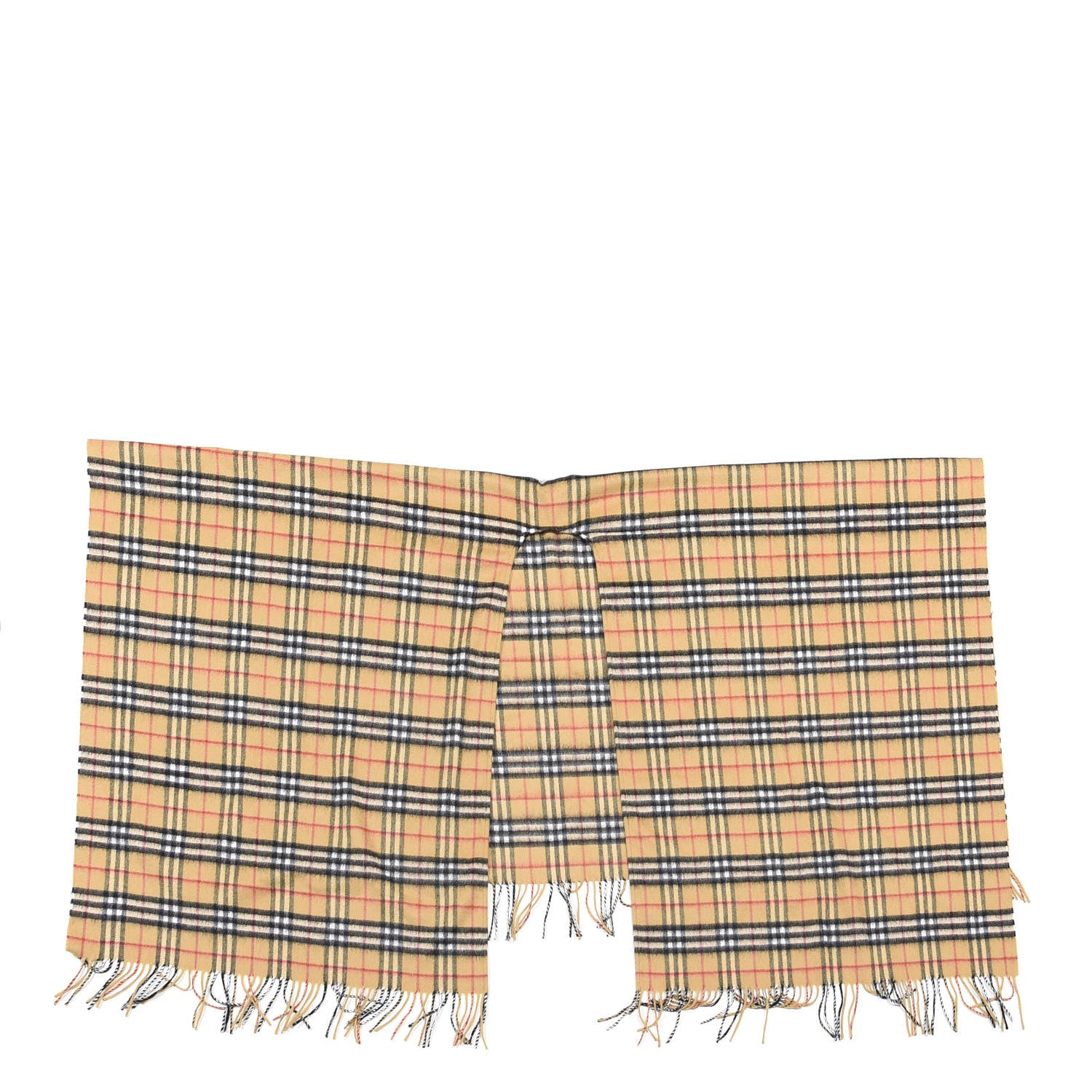 Burberry Cashmere Vintage Check Cape Scarf Antique Yellow 1 of 2