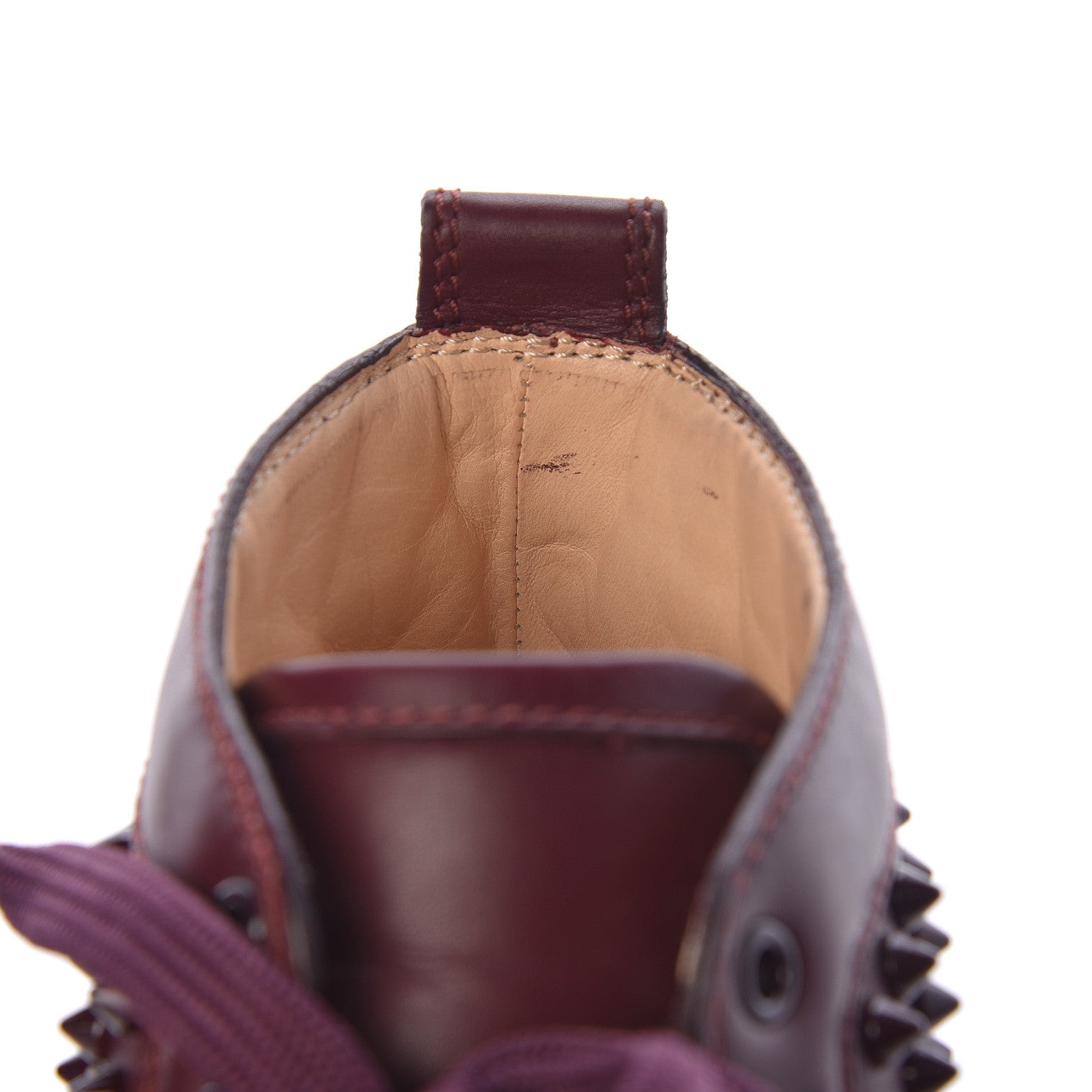 Christian Louboutin Calfskin Mens Louis Spikes Flat Sneakers 43 Lie De Vin 11 of 11