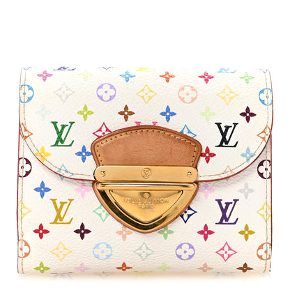 Louis Vuitton Monogram Multicolor Joey Wallet White Litchi 1 of 6