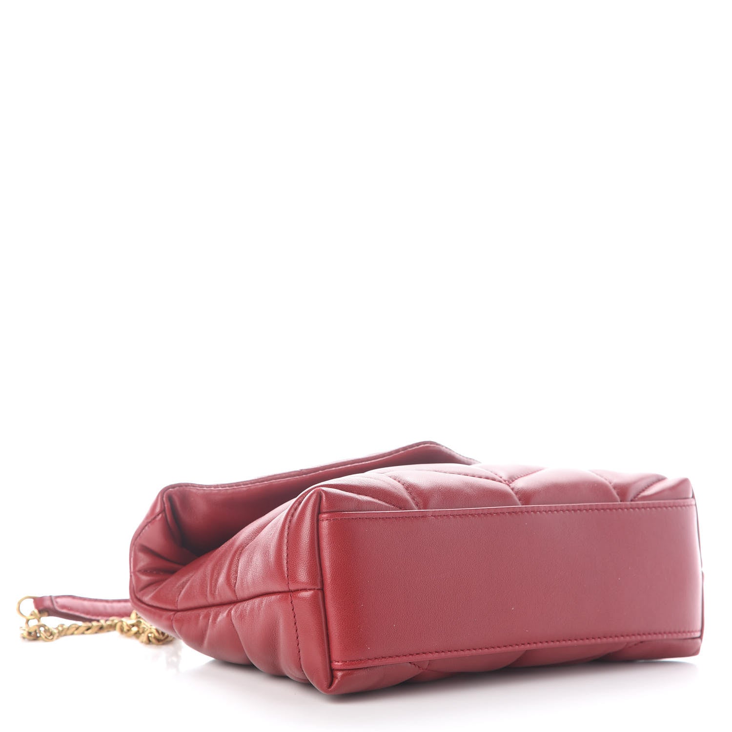 Saint Laurent Lambskin Quilted Toy Loulou Puffer Monogram Chain Satchel Red 3 of 7