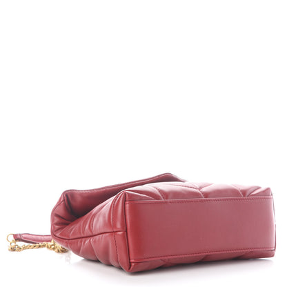 Saint Laurent Lambskin Quilted Toy Loulou Puffer Monogram Chain Satchel Red 3 of 7