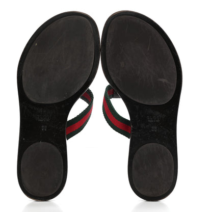 Gucci Nylon Guccissima Web Womens Thong Sandals 35 Green Red Black 5 of 12