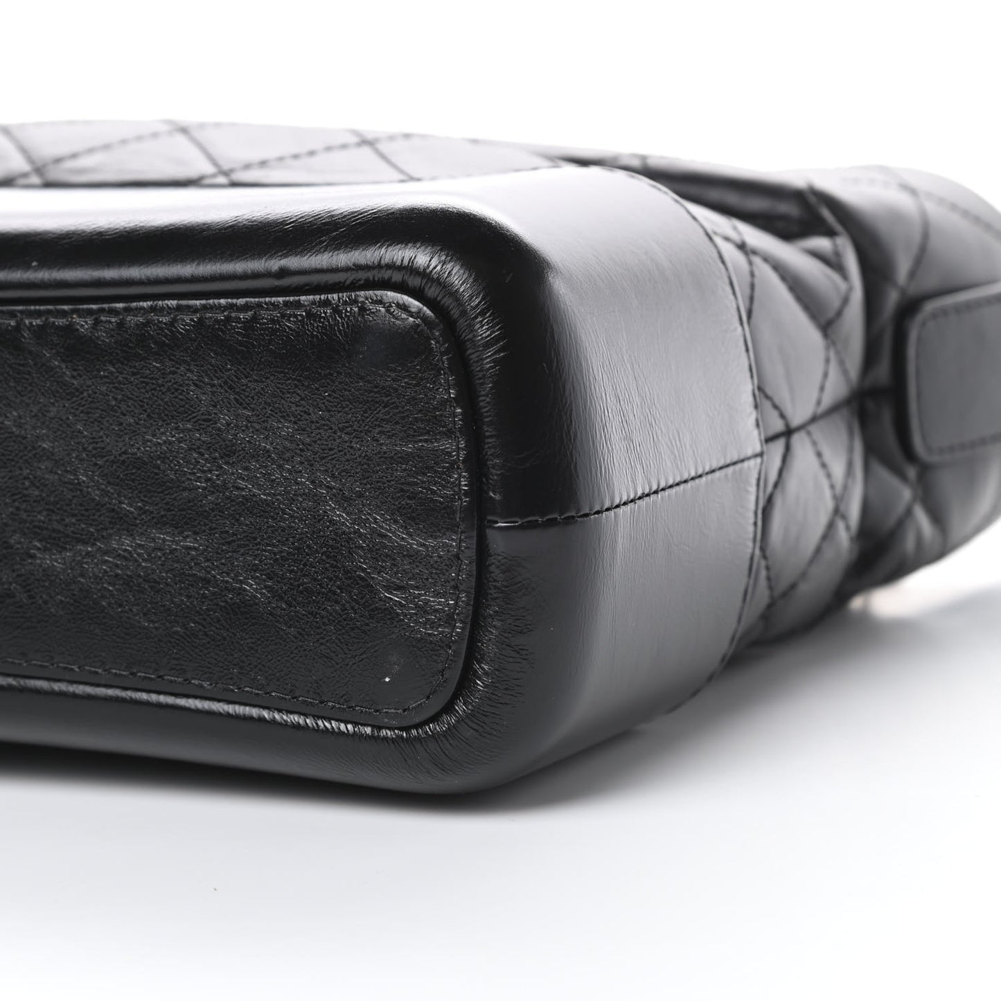 Aged Calfskin Quilted Medium Gabrielle Hobo Black