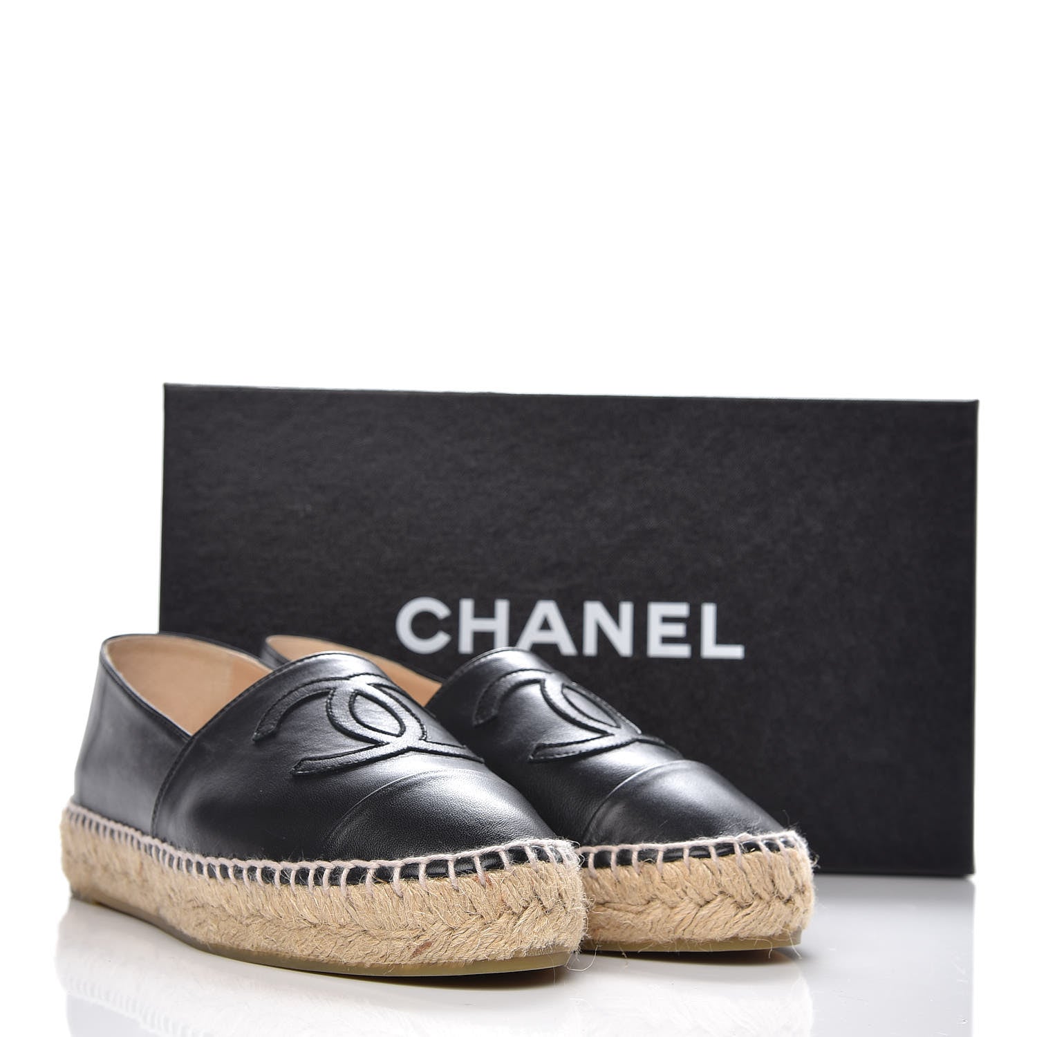 Chanel Lambskin CC Espadrilles 36 Black 11 of 11
