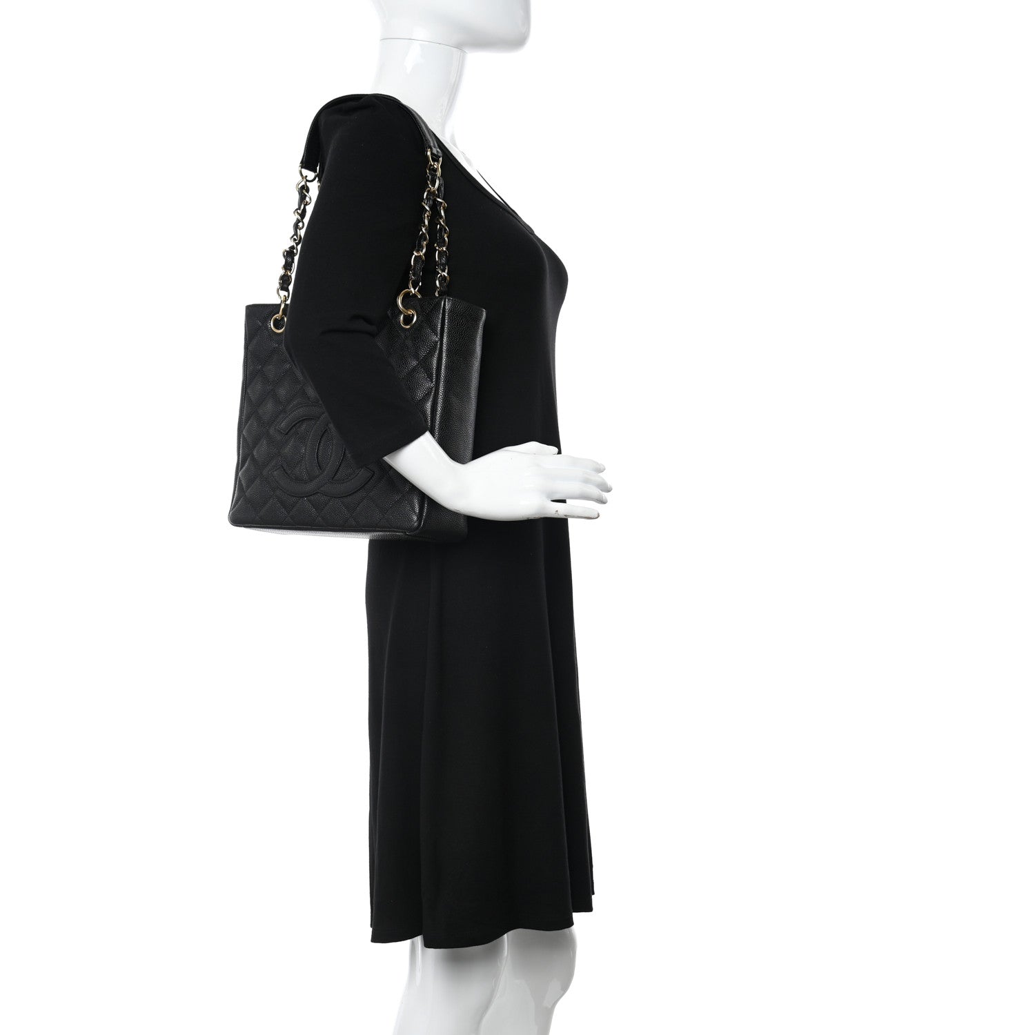 Chanel Caviar Quilted Petit Shopping Tote PST Black 2 of 11
