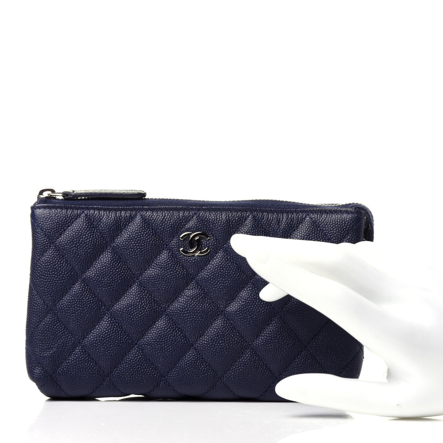 Caviar Quilted Small Pouch Navy