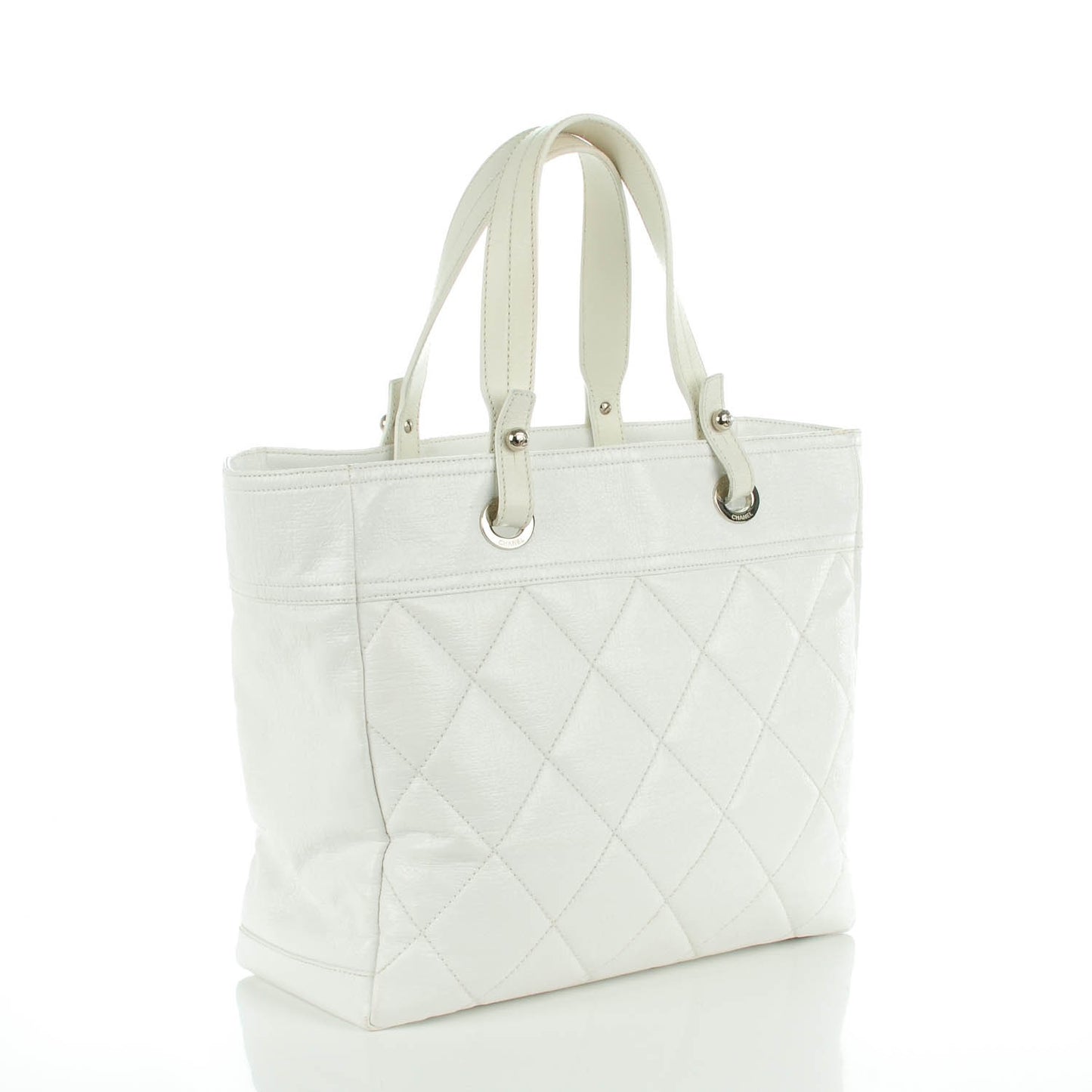 Coated Canvas Large Paris Biarritz Tote White