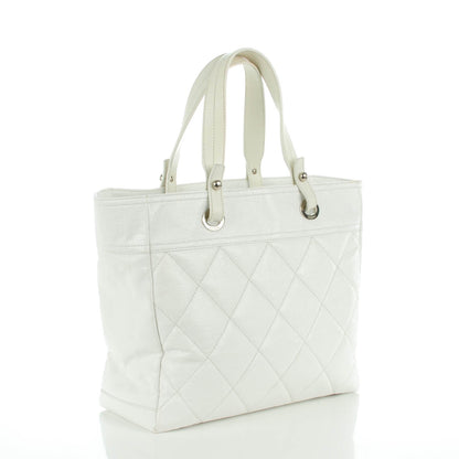 Chanel Coated Canvas Large Paris Biarritz Tote White 3 of 9