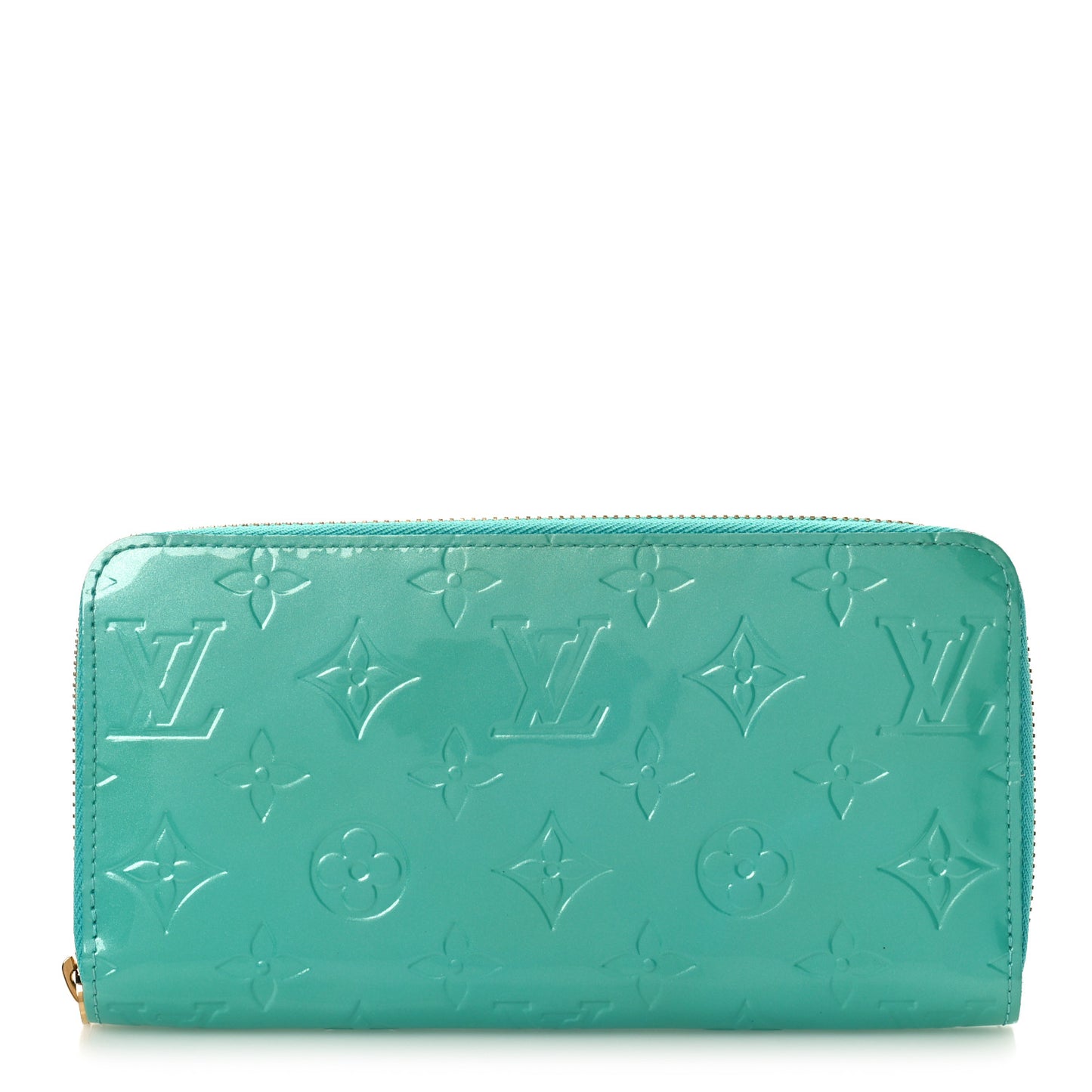 LOUIS VUITTON Vernis Zippy Wallet Bleu Lagon