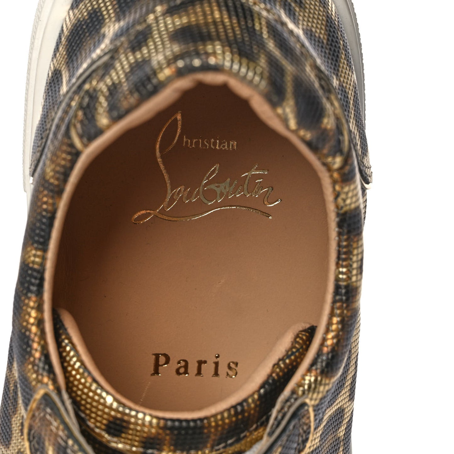 Calfskin Coins Leopard Womens Vieirissima Flat Sneakers 37 Gold