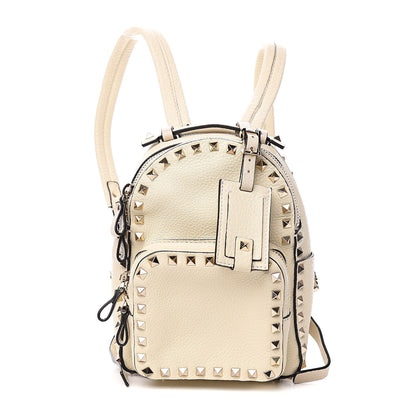 Valentino Garavani Pebbled Calfskin Mini Rockstud Backpack Ivory 1 of 9