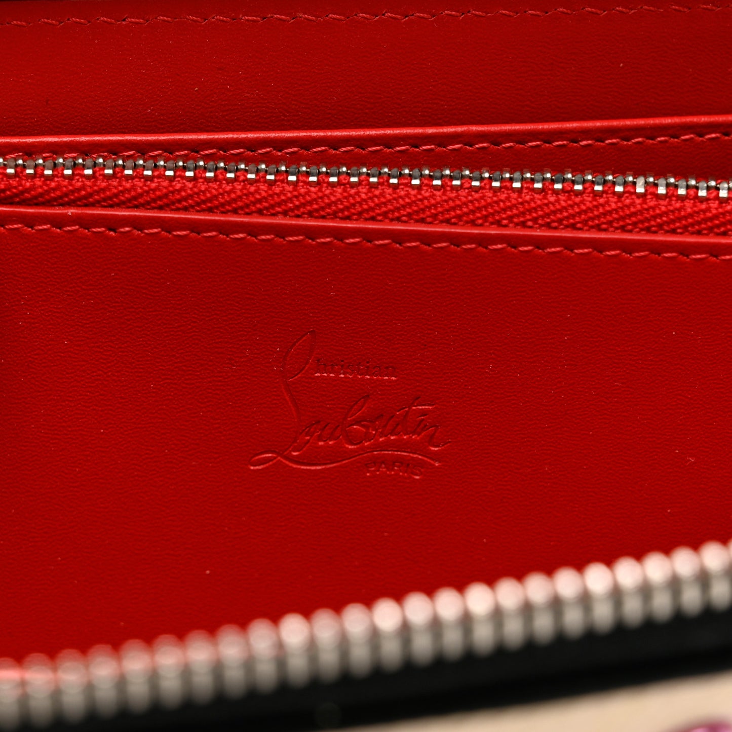 Calfskin Panettone Spiked Zip Around Wallet Ivory