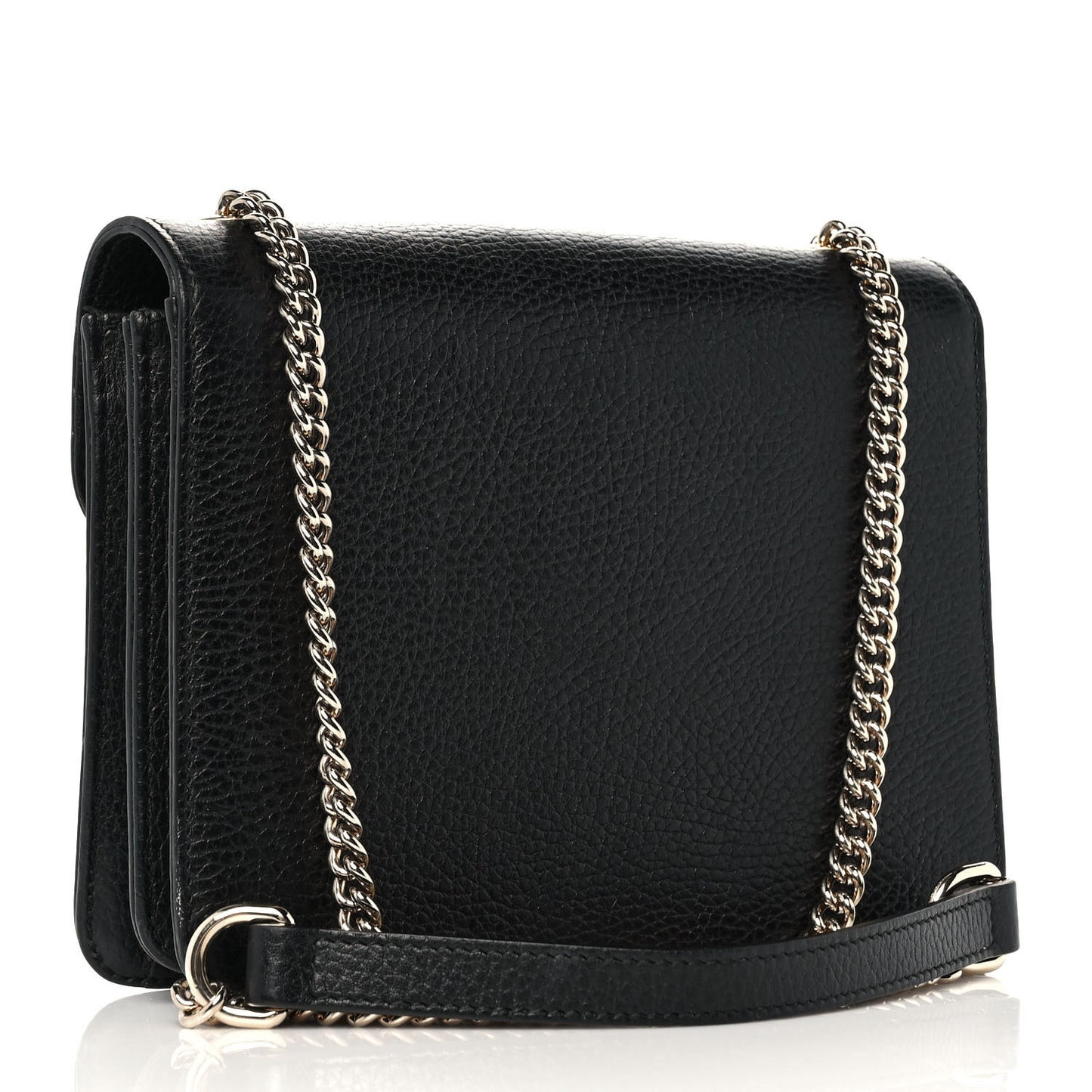 Dollar Calfskin Small Interlocking G Shoulder Bag Black