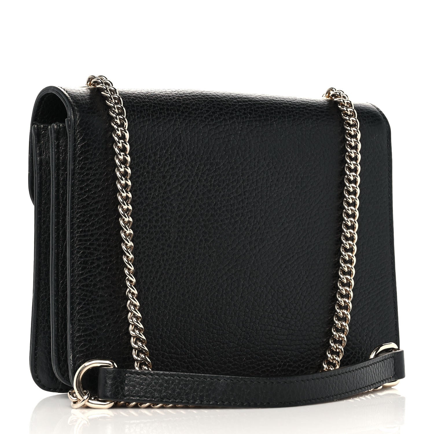 Gucci Dollar Calfskin Small Interlocking G Shoulder Bag Black 3 of 9