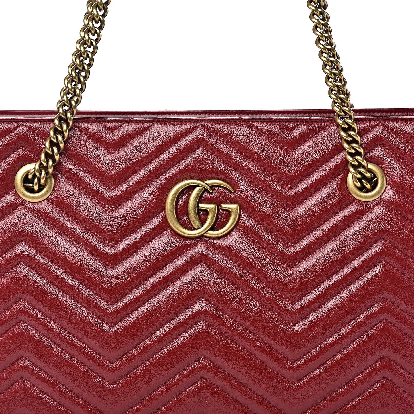 Azalea Calfskin Matelasse Medium GG Marmont Slim Tote Romantic Cerise