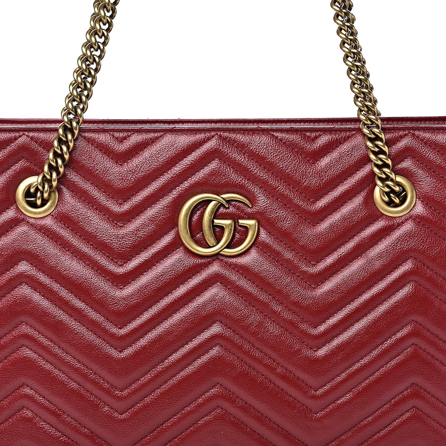 Gucci Azalea Calfskin Matelasse Medium GG Marmont Slim Tote Romantic Cerise 12 of 12
