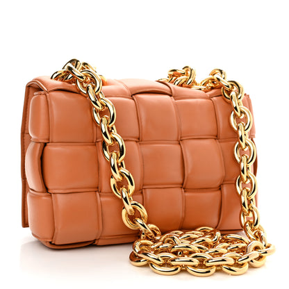 Bottega Veneta Lambskin Maxi Intreccio Padded Chain Cassette Crossbody Bag Clay 3 of 9
