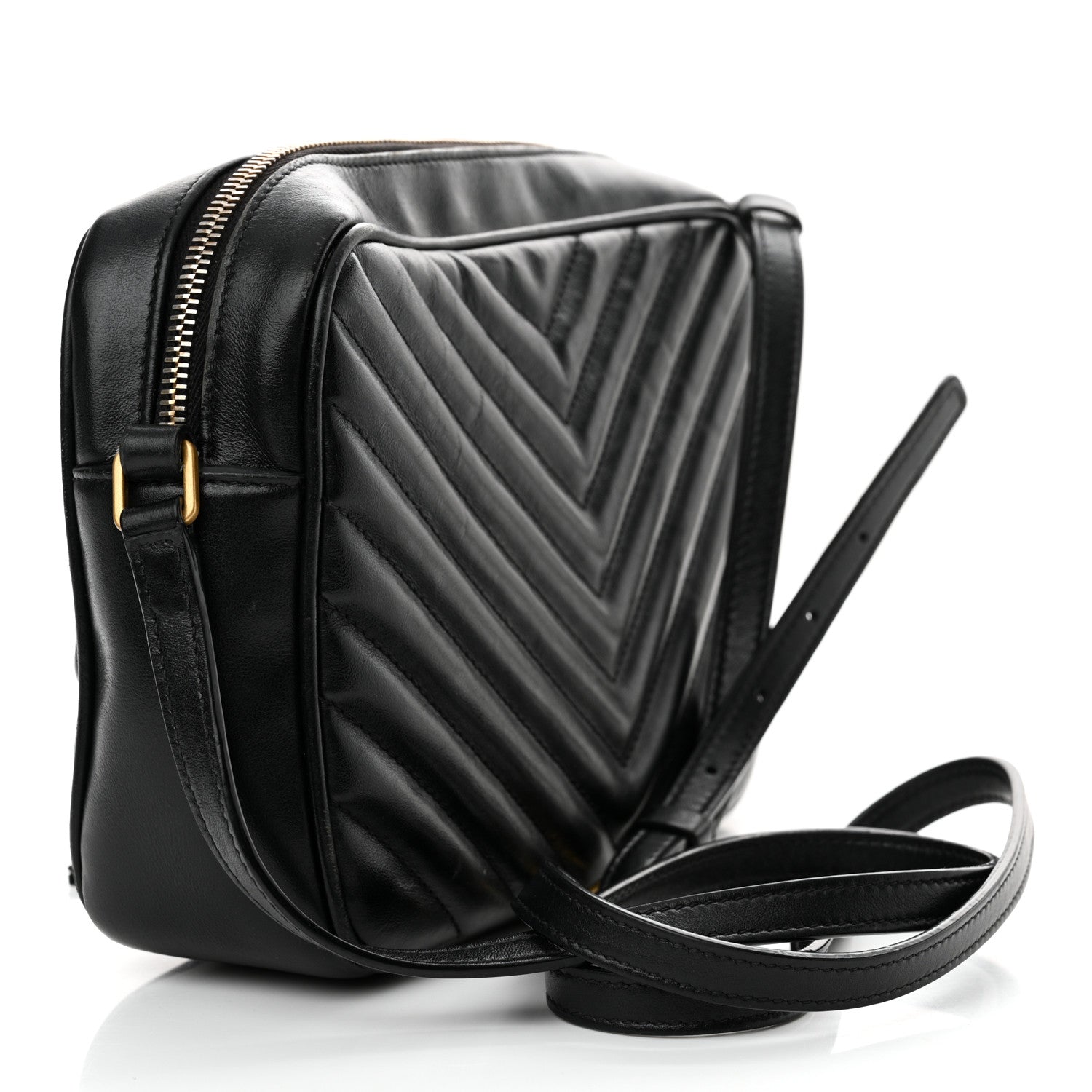 Saint Laurent Calfskin Matelasse Monogram Lou Camera Bag Black 2 of 19