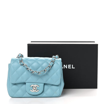 Chanel Lambskin Quilted Mini Square Flap Light Blue 11 of 11