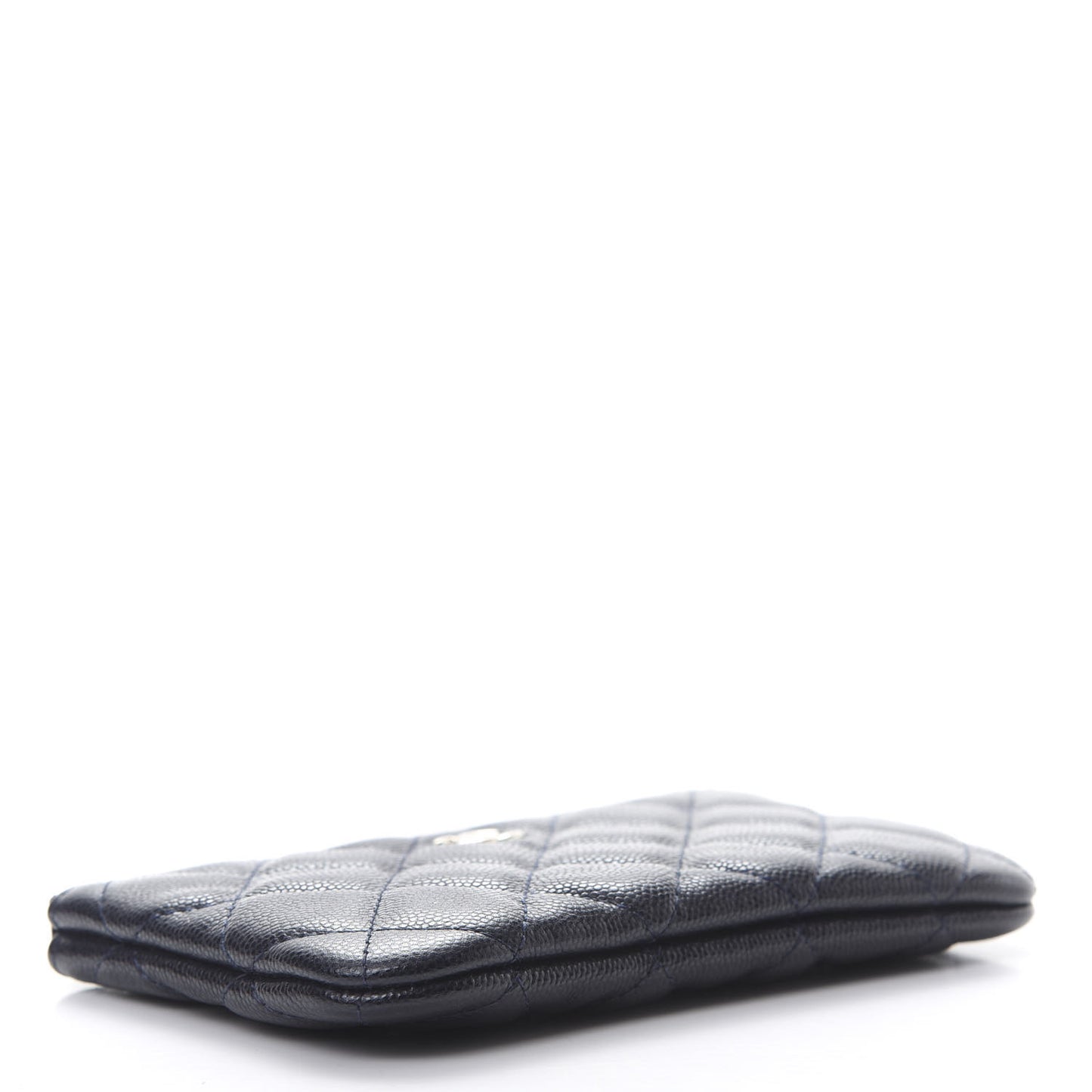 Caviar Quilted Small Cosmetic Case Navy Blue
