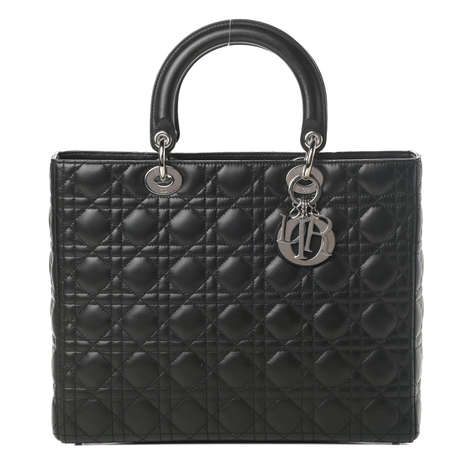 Christian Dior Lambskin Cannage Large Lady Dior Black 1 of 14